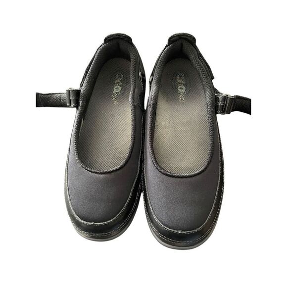 Orthofeet Womens Black 877 Chickasaw Mary Janes Strapped Shoe Size 8 x-wide - Picture 1 of 13